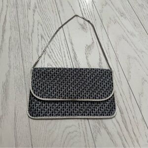 Dior Black and Gray Clutch with Chain Strap